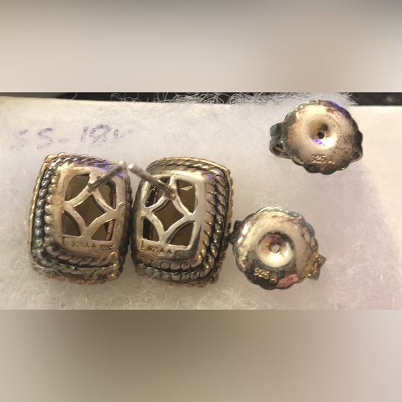 Lorenzo Earrings 18k Gold 925 Sterling Silver Vintage Designer Real Jewelry - Picture 5 of 5